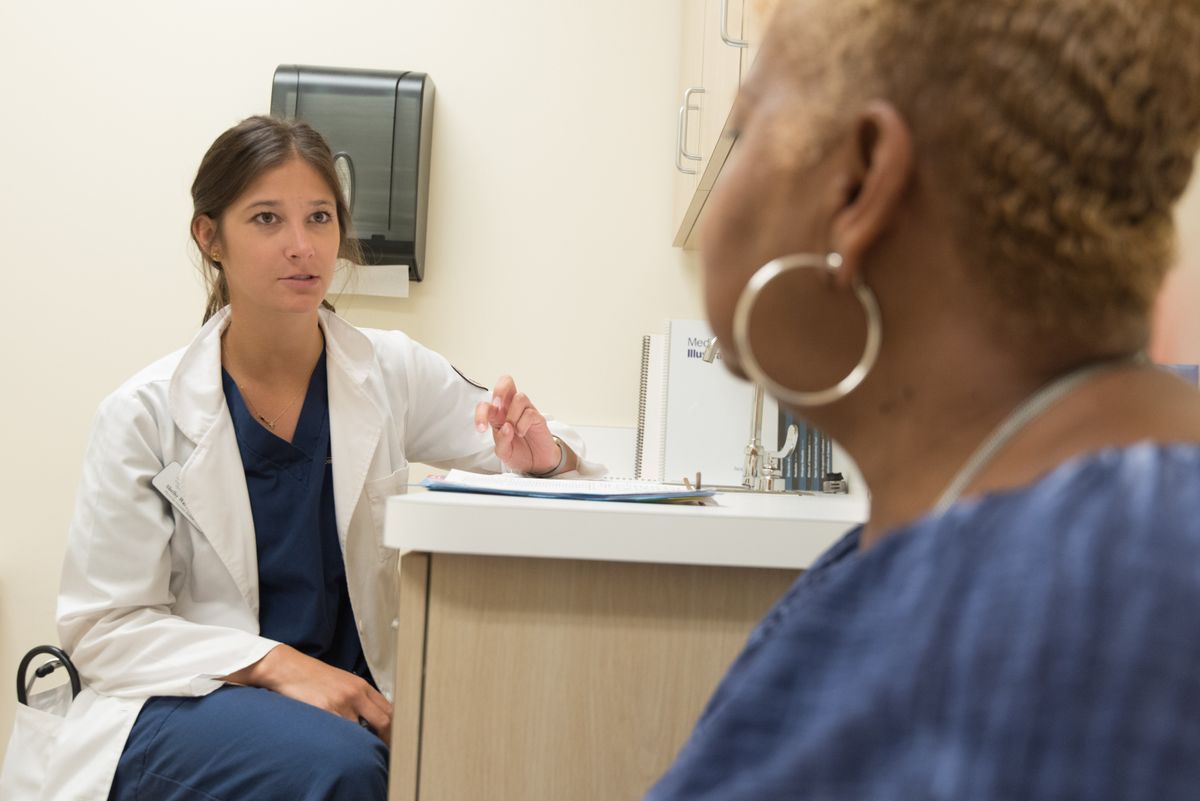 Doctor talking with a patient during an appointment